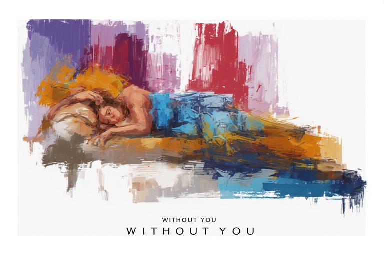 Image of a girl who is lying in her bed.