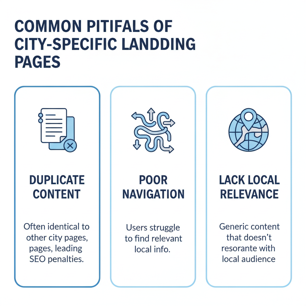 An infographic highlighting common issues like duplicate content and poor navigation.