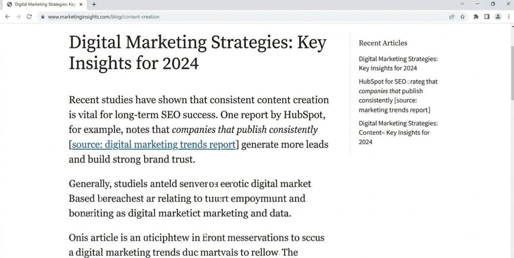 Screenshot of a cited source link embedded inside article body text